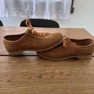 Vintage Brunswick Bowling Shoes Brown Golden Suede Leather Size 10 Women’s
